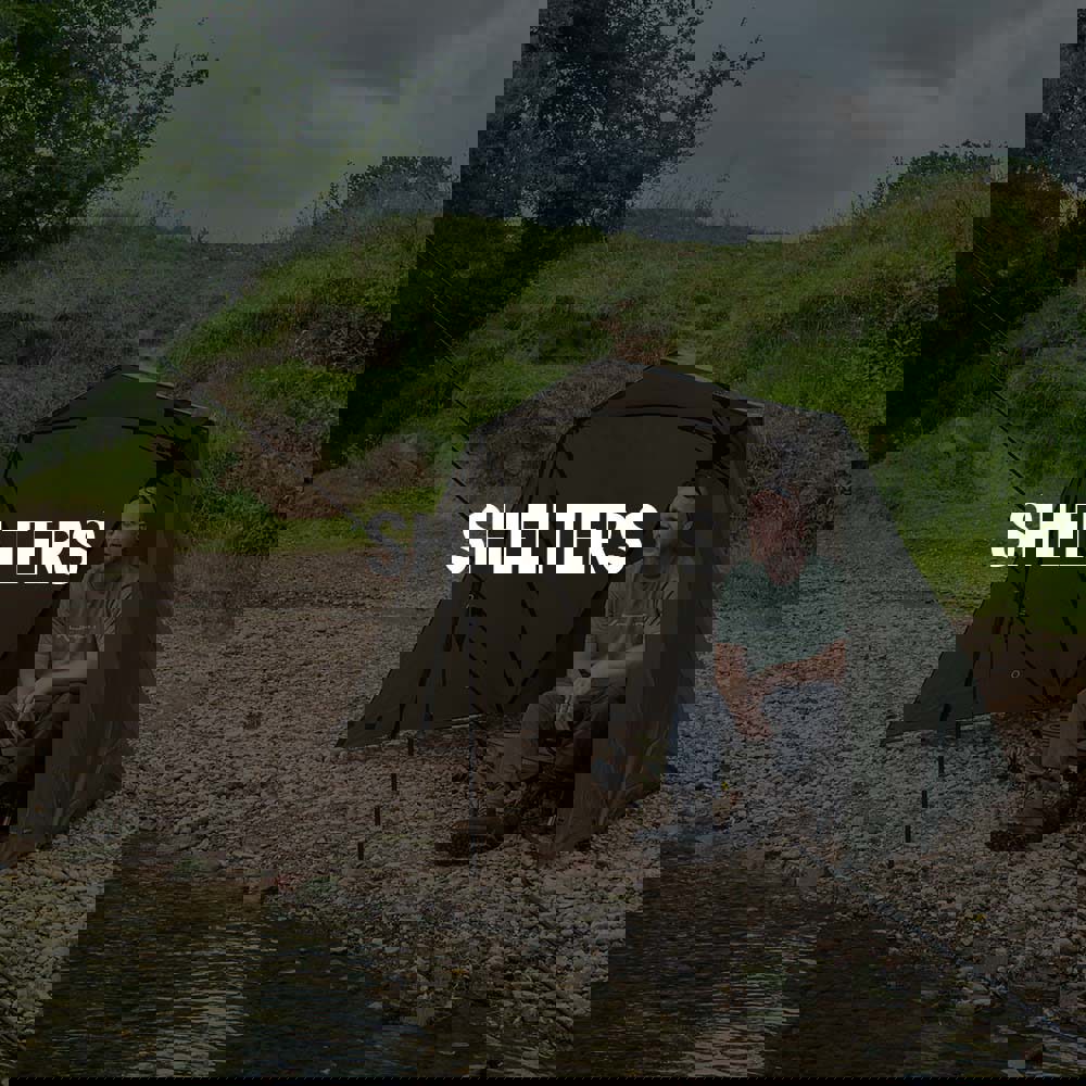 Mat Woods in a Korum Shelter